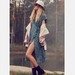 Urban Outfitters - Kimchi Blue Floral Wrap Ruffled Dress